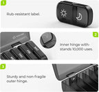 Extra Large Weekly Pill Organizer 2 Times a Day, One-Side Open Pill Box 7 Day for Easy Filling, Black Privacy Protection AM PM Pill Case for Vitamins, Medication, Supplements, Fish Oils Black